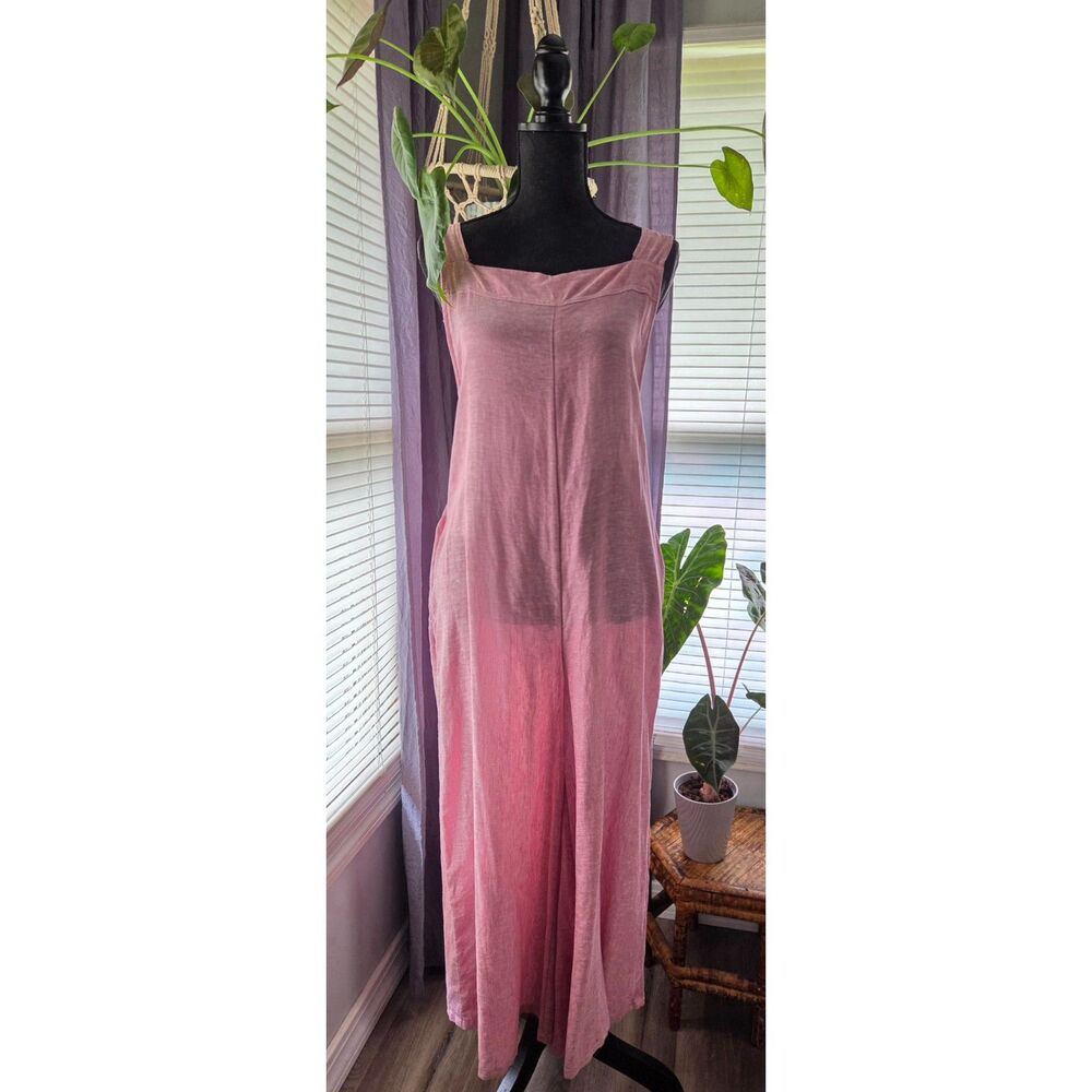 Haute Hippie Linen Wide-Leg Overalls-Size Large